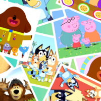 Collage di personaggi dei cartoni animati