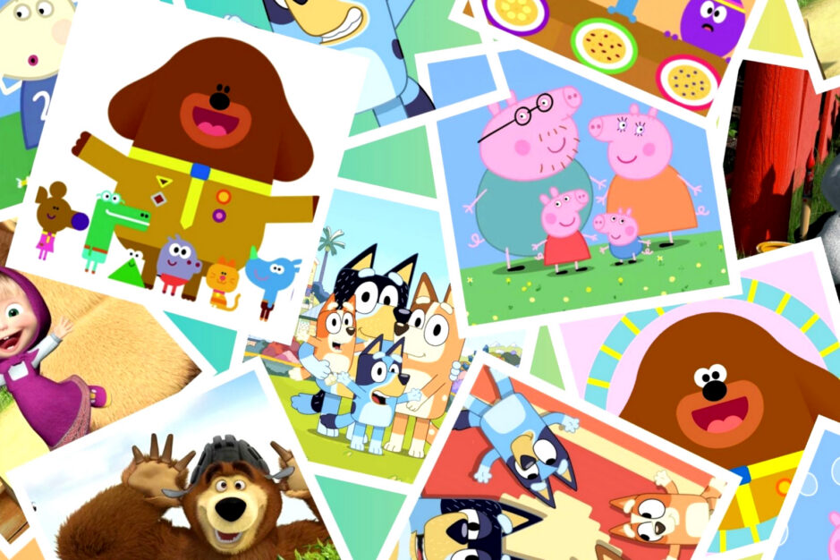 Collage di personaggi dei cartoni animati