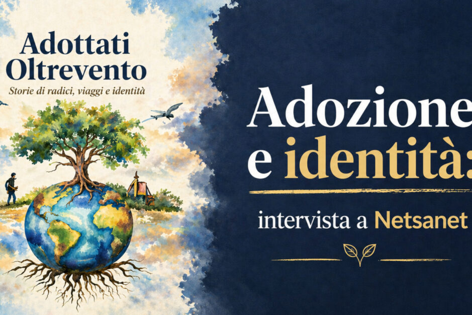 Logo del blog adottati controvento e scritta adozione e identità