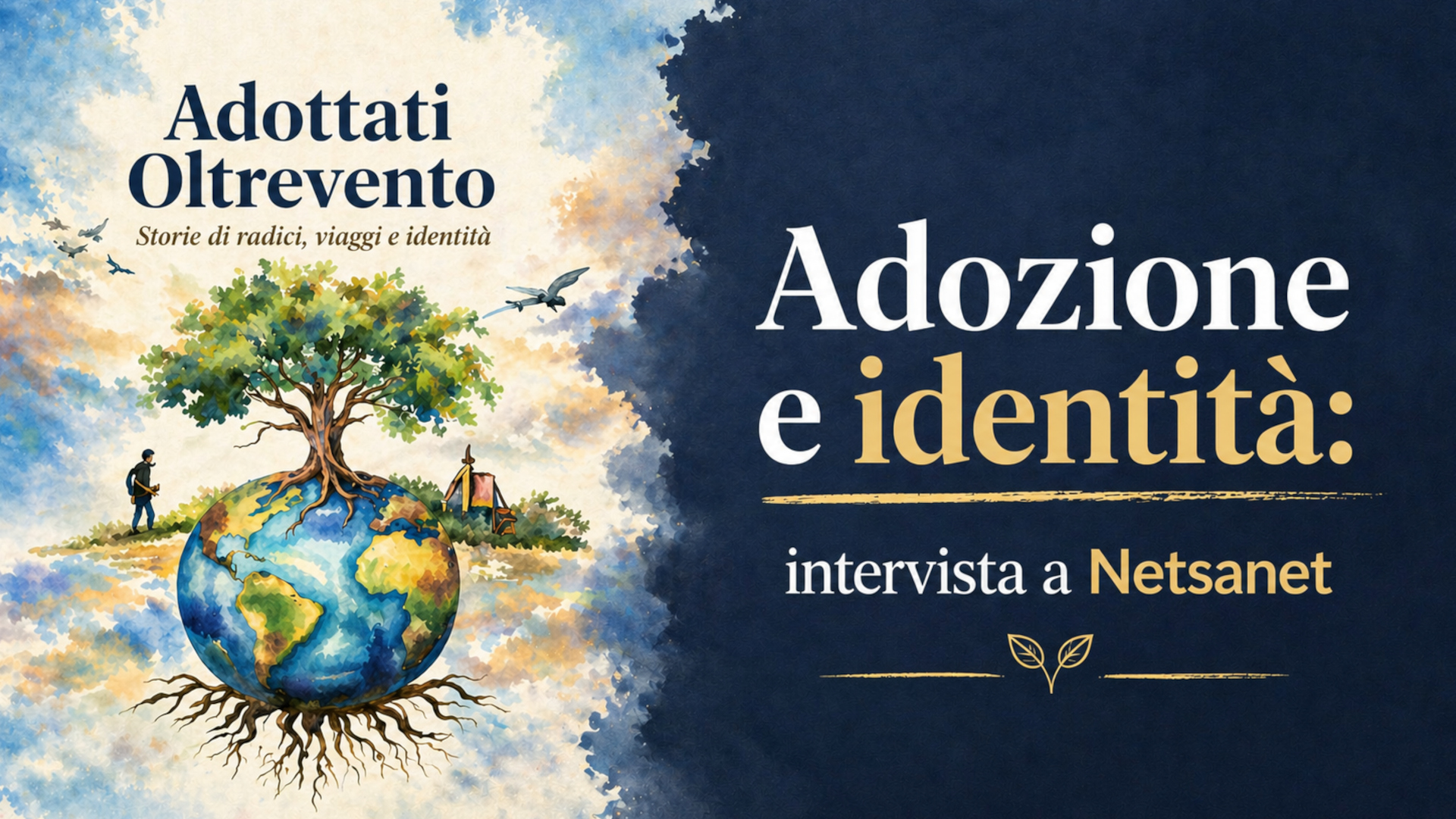 Logo del blog adottati controvento e scritta adozione e identità